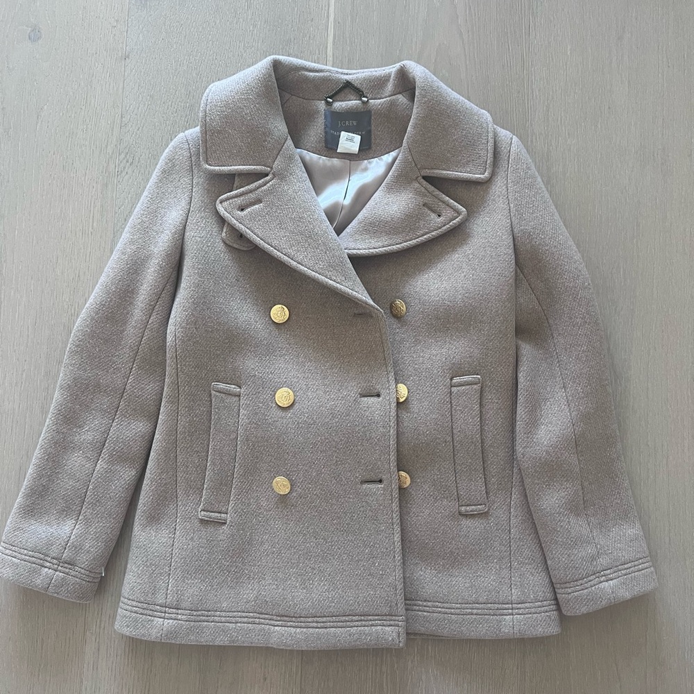 Tan Peacoat with Gold Buttons